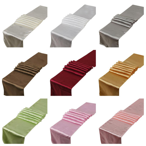 20pcs/set 30x275cm Jacquard Style Satin Table Runner For Hotel Table Decoration Wedding Party Reception Runners Tablecloth