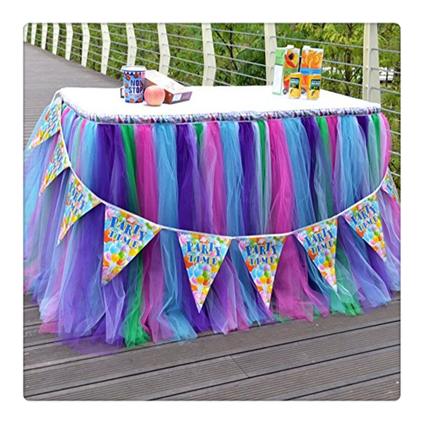 Wedding Supplies TUTU Table Skirt Tulle Tableware For Wedding Decor Birthday Baby Shower Party Create Fantastic Wonderland Free Shipping