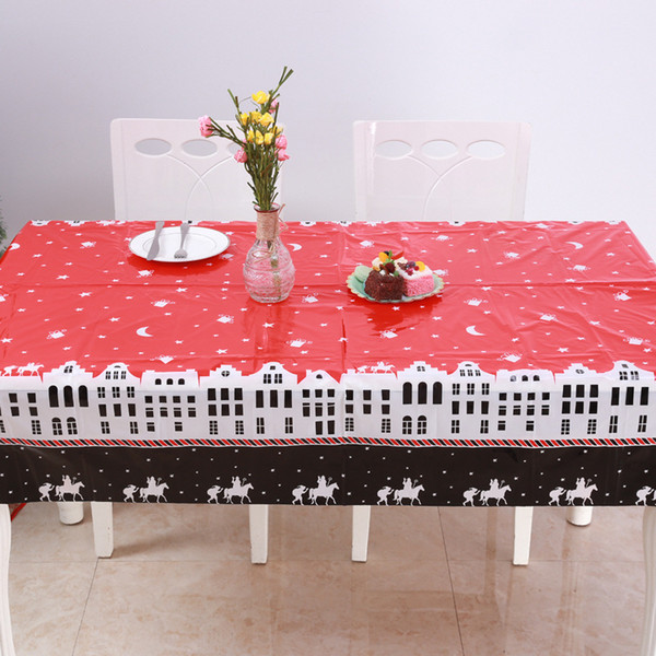 New Christmas Tablecloth Polyester Dustproof Table Cover Party Decor Cloth Table Overlay Home Christmas Table Decoration