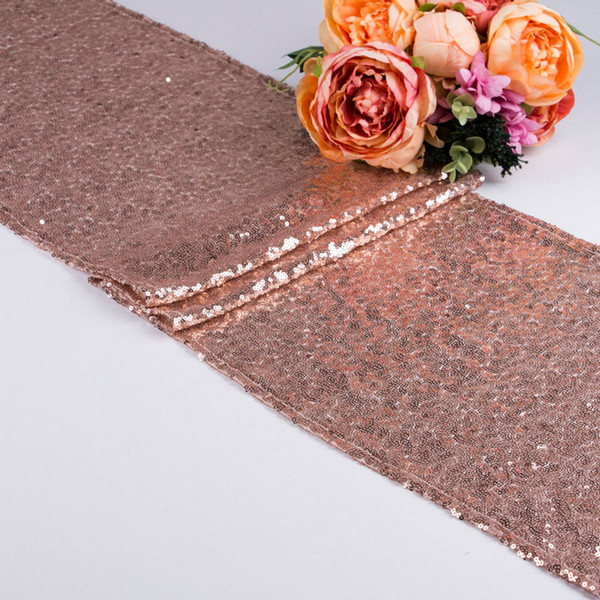 Wholesale Sequin Fabric Table Runner Sparkly Bling For Wedding Reception or Shower Party Xams Decorations 30x275cm (11.8x108 inch)