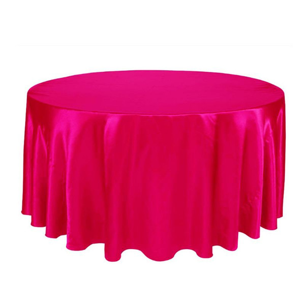 wholesale hot 275cm Round Satin Tablecloth Table Cover for Wedding Party Table Cloth Restaurant Banquet Decorations