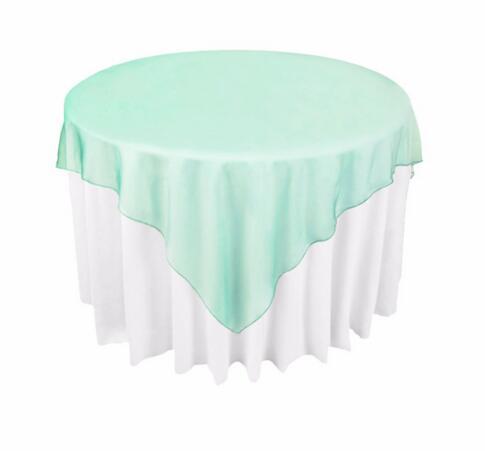 1 pc wholesale 145x145cm Party Table Cloth Sheer Organza Tablecloth for Weddings Valentine's Day Hotel Restaurant Table Overlays ClothII-308