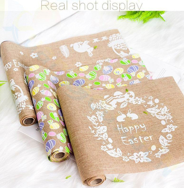 Party Table dinner Decoration Easter children day color Egg Rabbit Print Tableware Tablecloth Table Flag