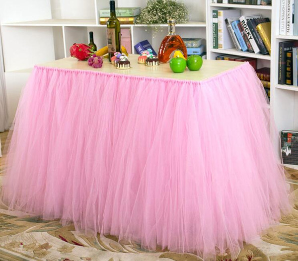 Tulle Table Skirt Tutu Table Decoration for Weddings Invitation Birthdays Baby Bridal Showers Parties free shipping WQ19