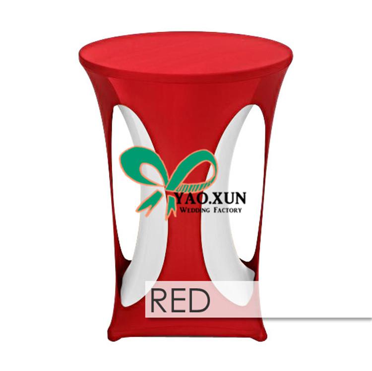 Factory New Design And Cheap Price Both Out And Inside Lycra Spandex Cocktail Table Cover \ Table Cloth