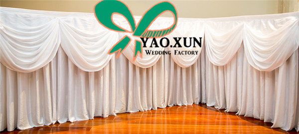 White Or Black Color 100% Ice Silk Table Skirt For Wedding Table Cloth Sale By 2M