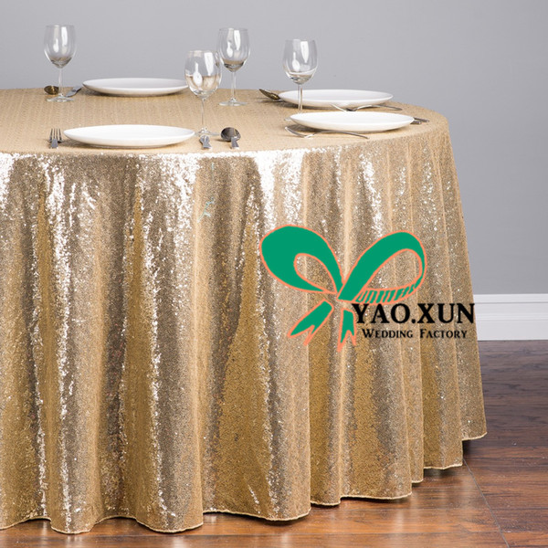 Gold Sequin Round Table Cloth \ Best Quality Table Cloth For Wedding