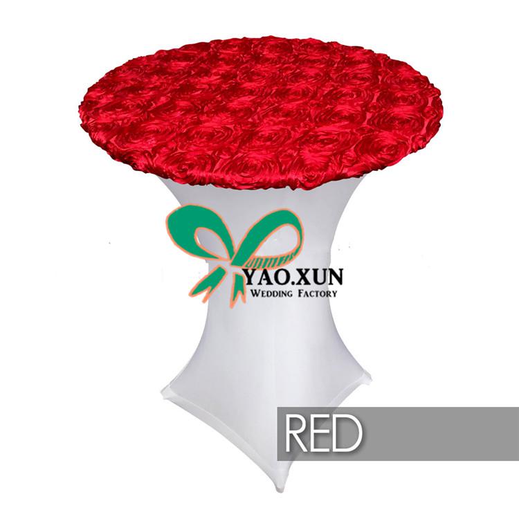 Free Shipping Wedding Decoration Top Satin Rosette Lycra Spandex Table Cloth \ Cocktail Table Cover