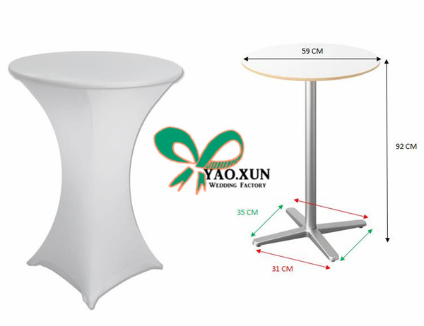 10pcs White Color Cocktail Table Cover \ Spandex Lycra Table Cloth