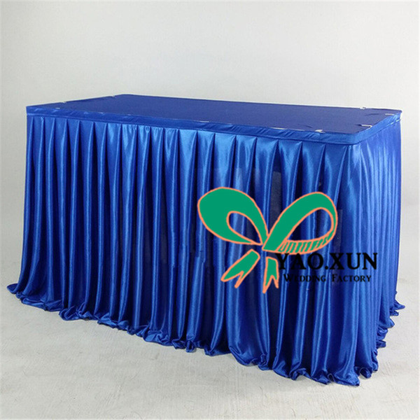 Free Shipping Cheap Price Poly Ice Silk Table Skirt \ Skirting For Wedding Party Decoration