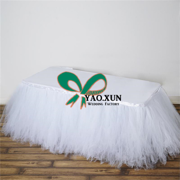 Wholesale Price Organza Table Skirt \ Cheap Wedding Table Cloth Skirting Free Shipping