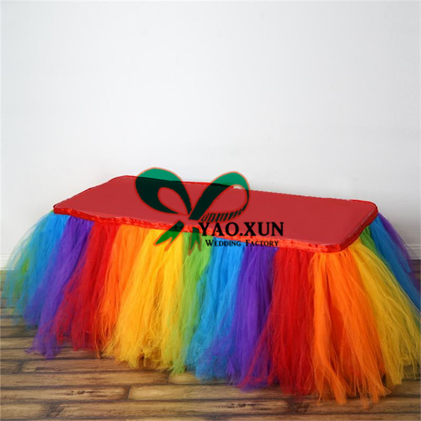 New Design Organza Table Skirt \ Cheap Wedding Table Cloth Skirting Free Shipping