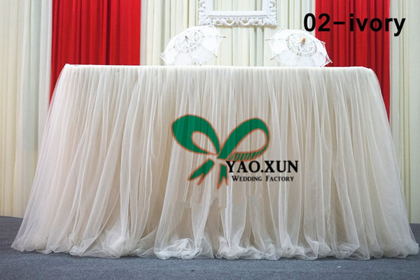 Free Shipping Tutu Table Skirt For Wedding Decoration \ Ice Silk Table Skirting