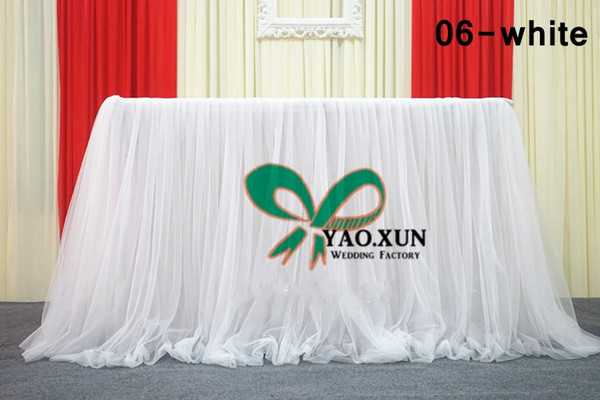 New Design Tutu Table Skirt For Wedding Decoration \ Ice Silk Table Skirting