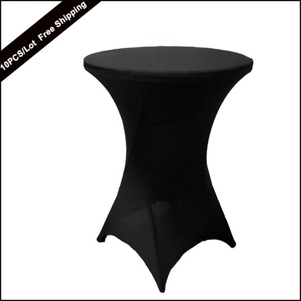 10PC/Pack Wholesale Spandex Round Stretch Bistros Bar Table Cover 80X110cm Thicker Elastic Black Highboy Bar Table Cover for Wedding Part8