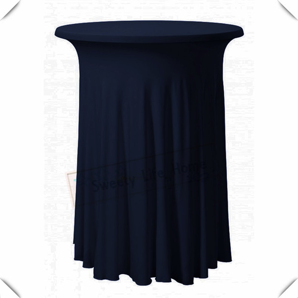 New Fashion free shipping Strech spandex Cocktail table cover/Party Lycra table cloths 70cm*110cm Navy blue table cover