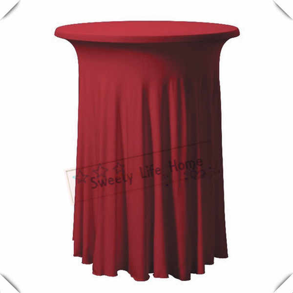 10pcs Burgundy wedding tablecloths Strech spandex Cocktail table cover/Party Lycra table cloths 70cm*110cm Hotel table cover