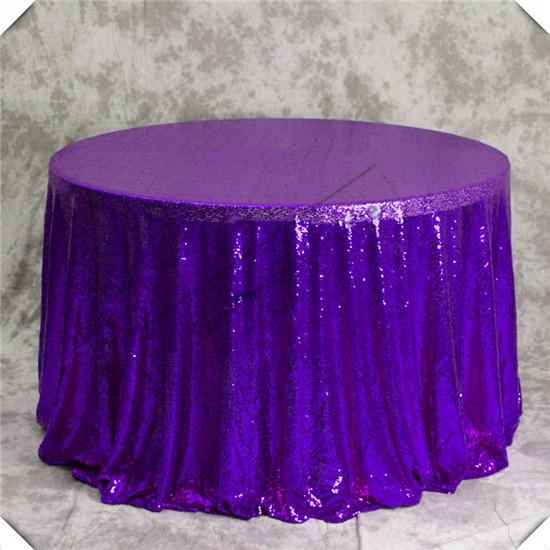 Wholesales price 5PCS Glitter table cloth Free shipping for Hotel Event ,Purple Sequin table cover 108inch Round Banquet table cloths