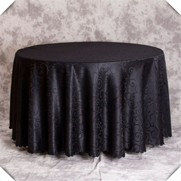 10PCS 120inch Free shipping Black Jacquard printed flower tablecloth pattern checked tablecloths for wedding and banquet event Damask