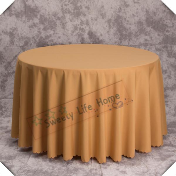 10pcs 305CM Free shipping 100% polyester table cloths/gold wedding table cover table cloths/120 inch round for Party event