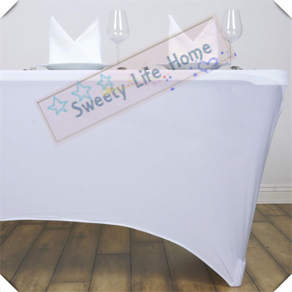 Strong Lycra Rectangle table cover Free shipping White Strech spandex Cocktail table cover for wedding party 180cm*76cm*75cm