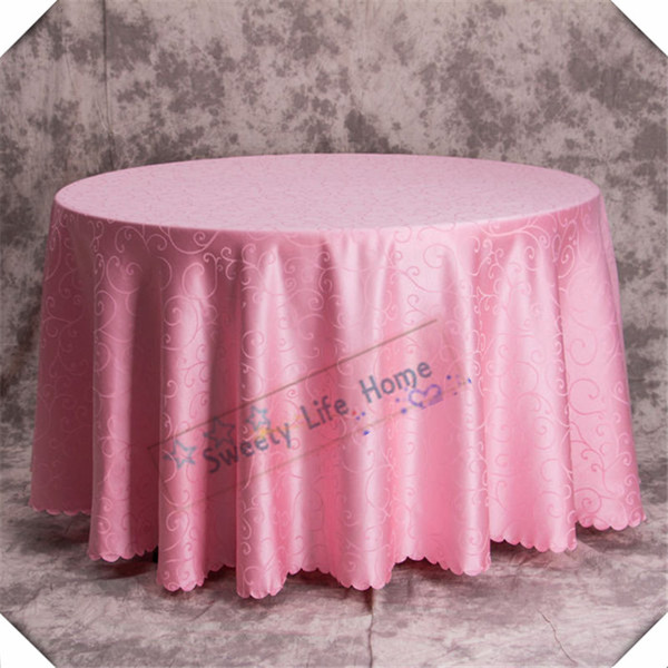 Wholesales price Free shipping Pink Jacquard printed flower tablecloth Damask 275CM round table cover many color can choose