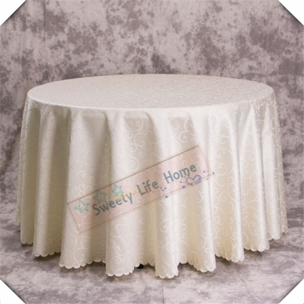 10PCS 108inch Free shipping Nice Jacquard printed flower tablecloth pattern checked tablecloths for wedding and banquet event Cream Damask