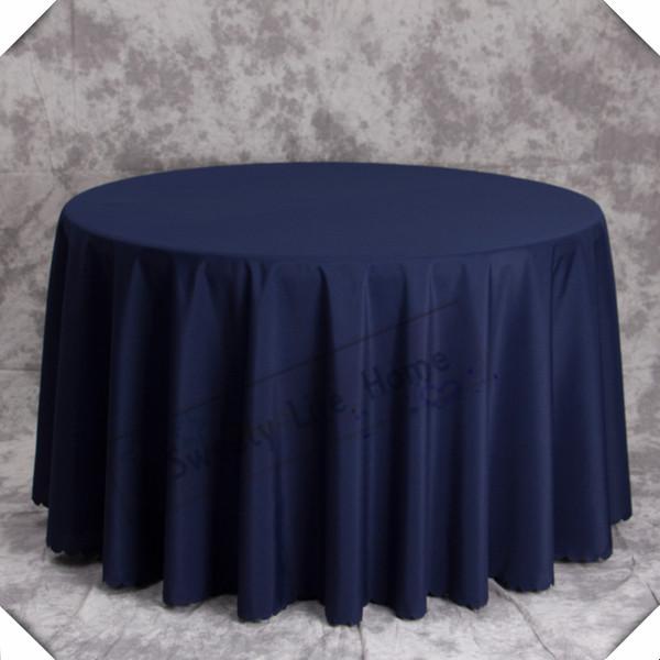 10PCS 275CM Free shipping Cheap polyester table cloths/Banquet table cover Navy blue table cloths/108inch round for event