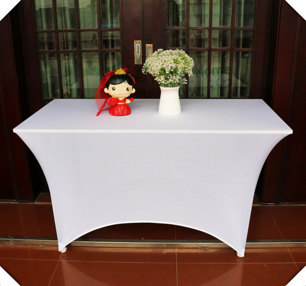 Birthday Decorations Rectangle table cover free shipping White color Strech spandex Cocktail table cover for wedding party 120cm*60cm*75cm