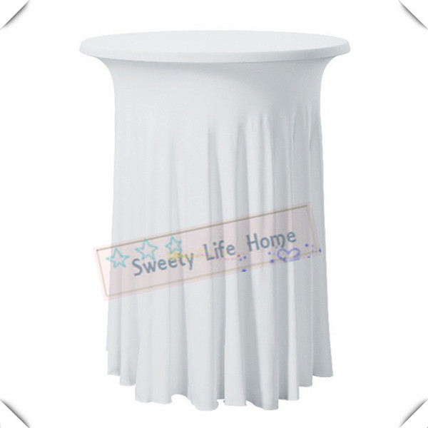 New products free shipping 10pcs White spandex Cocktail table cover/table cloths for wedding party Christmas event 80cm*110cm