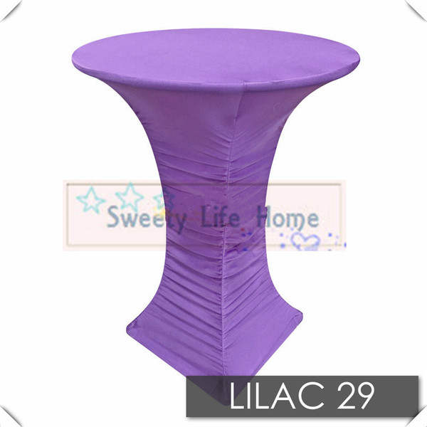 10pcs Nice Looking Ruffled table cover Purple spandex Cocktail table cover/table cloths 80cm*110cm for wedding event