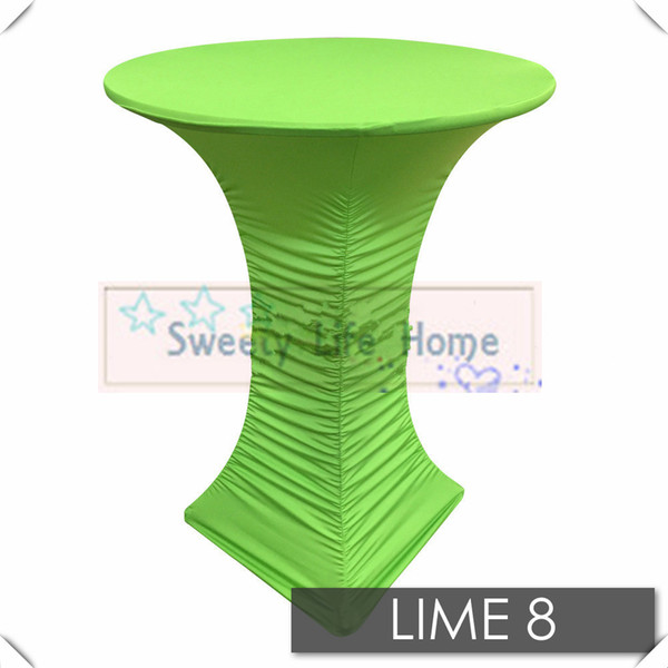 New Products Lime Geen Ruffled table cover spandex Cocktail table cover/Party table cloths 80cm*110cm