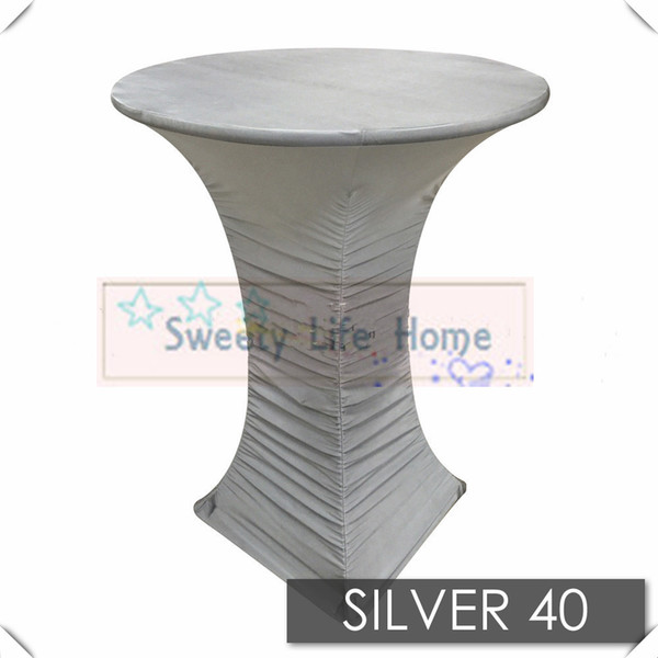 Free shipping Silver Ruffled table cover spandex Pleated Cocktail table cover/Hotel table cloths 60cm*110cm Christmas Decoration