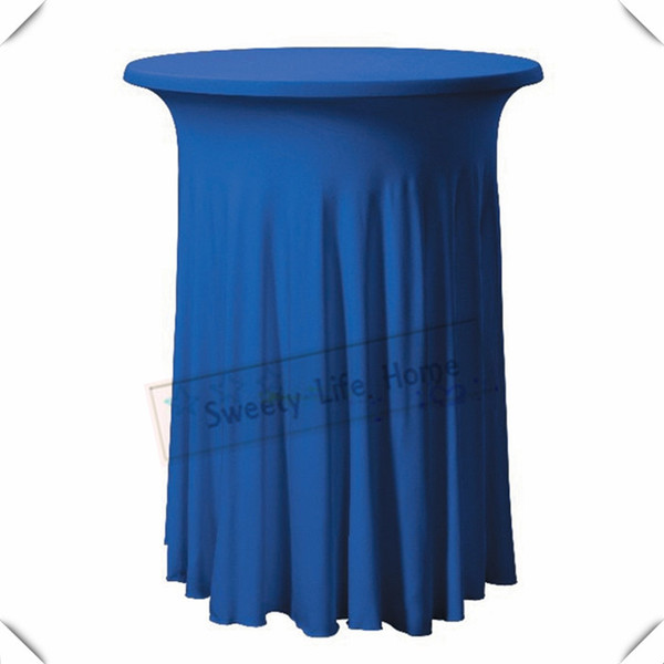 Royal blue color 10pcs Strech spandex Cocktail table cover/ Lycra table cloths 60cm*110cm Rufffled Birthday party decoration