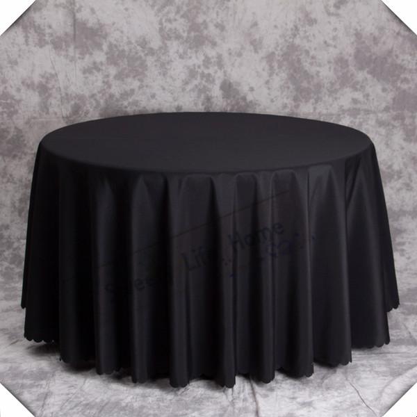Black tablecloth Free shipping Cheap polyester table cloths/Banquet table cover table cloths/108inch round for event