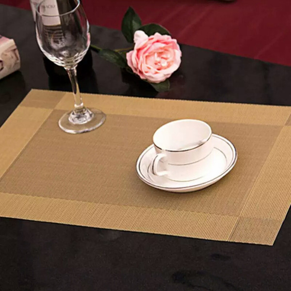 Dining Table Mat PVC Dining Placemat Cutlery Mat Table Cloth Coffee Dessert Mat Kitchen Dining Table Mats 4 Colors Home Decor YFA166