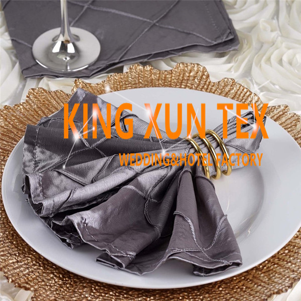 Factory Price Taffeta Pintuck Table Napkin For Wedding Table Cloth And Event Decoration