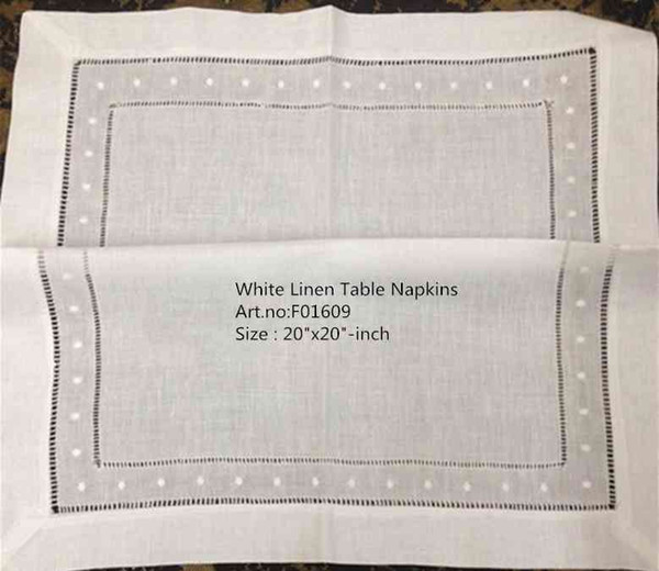 Home Textiles Set of 12 Fashion Table Napkin White Dinner Napkins Vintage Linen Napkins For Special Occasions 20-inch