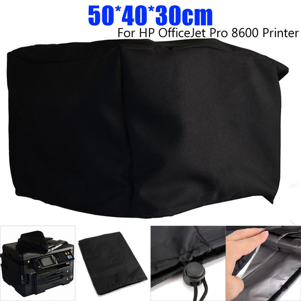 20x16x12'' Polyester-cotton Blend Dust Cover for OfficeJet Pro 8600 Printer Chair Table Cloth Black Outer Silver-grey Lining