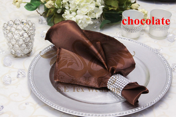 Used For Wedding Decoration Satin Table Napkin In Chocolate Color