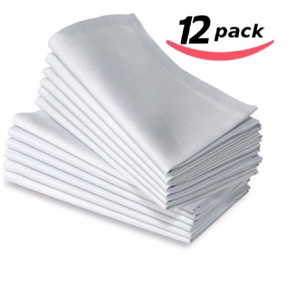 12PC COTTON RESTAURANT DINNER CLOTH LINEN WHITE 50x50cm HOTEL NEW NAPKINS11