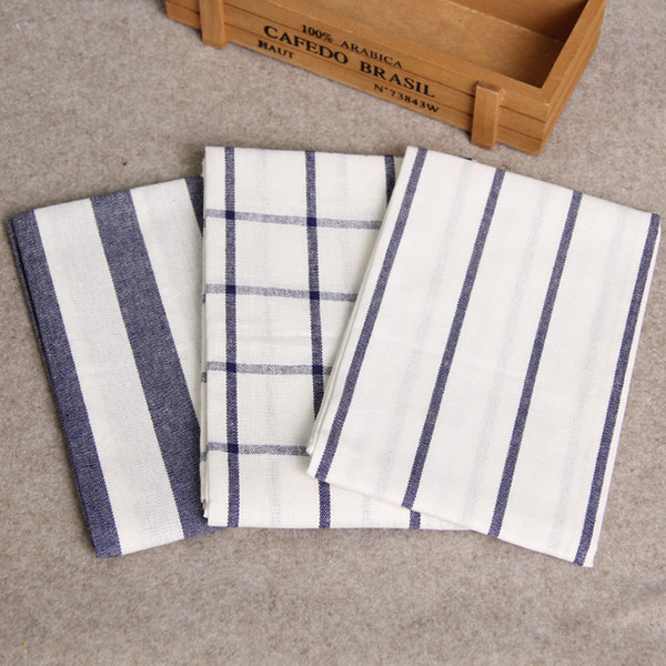 Lattice striped cotton table napkins placemat heat insulation dining table mat comfortable fabric table decoration W7946