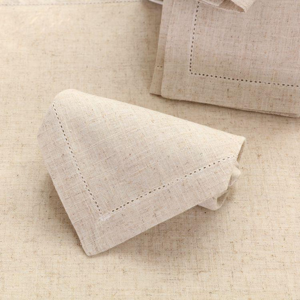 White Hemstitched Napkins Cocktail Napkin For Party Wedding Table Cloth Linen Napkins Cotton 45x45cm And 30x50cm