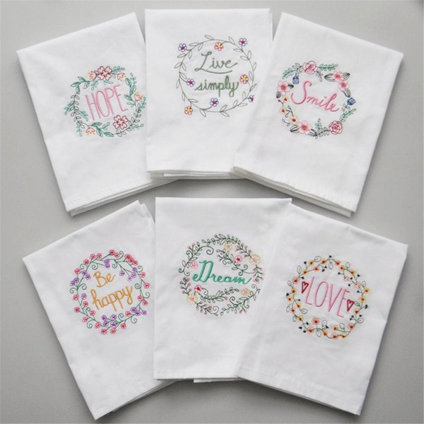 High-quality Embroidered Tea Towels Cotton Napkins Table Napkins Wine Cup towel 45*70cm Cotton Kitchen Dish Cleaning Cloth