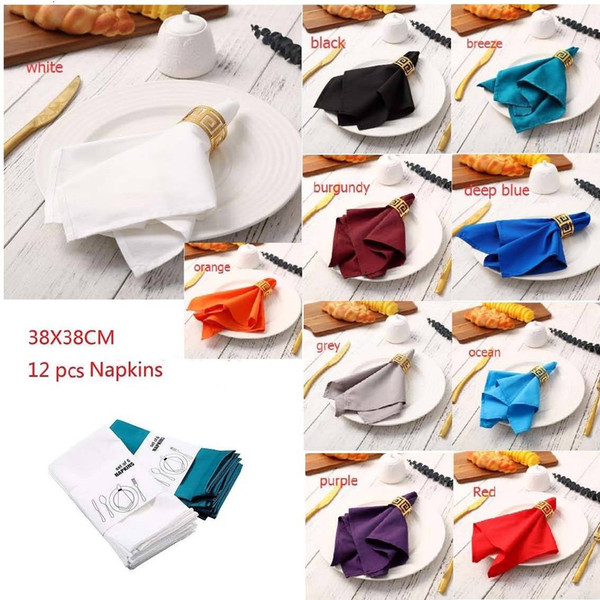 12Pcs/Lot polyester cotton Napkin Rings Wedding Table Napkin Buckle For Wedding Reception Party Table Decorations