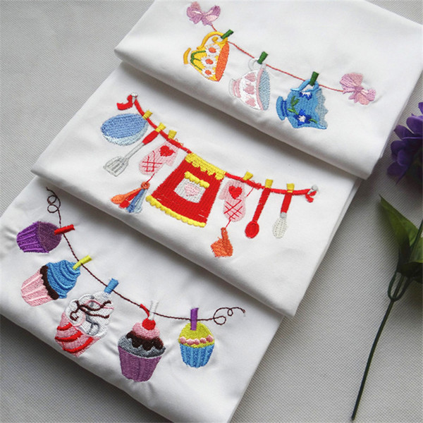 100pcs/lot Absorbent Embroidered Cloth Table Napkin Kitchen Towels Photography Props 45x70cm