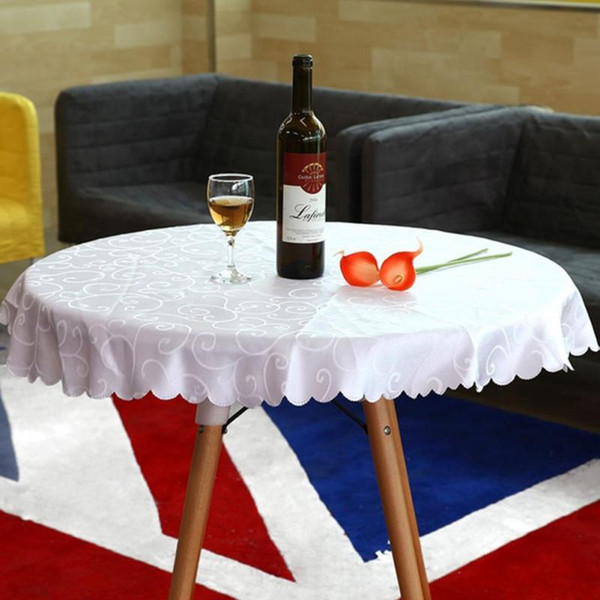 1M Polyester Round Table Cloth Solid Flower pattern Plastic Table Covers Anti Hot Coffee Tablecloths