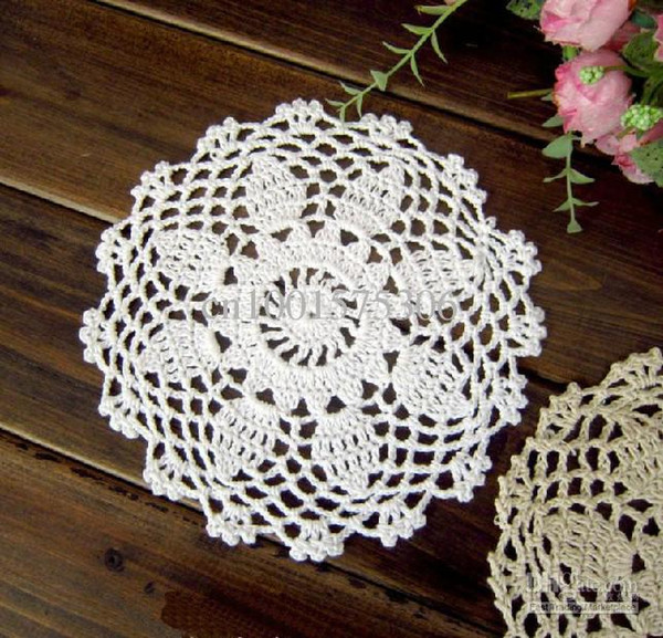 Wholesale - Free shipping 100% cotton hand made Crochet cup mat,Crochet Doily ,Natural color 15x15CM 20pcs/lot zp012b