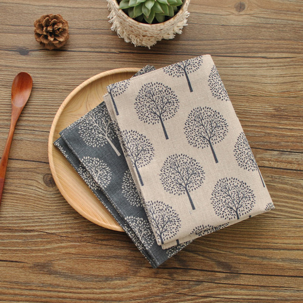 Classical Style Table Napkin Cotton and Linen Napkin Tea Towels Both Sides Printed Traycloth Double Layers Tree Print Table Napkins 40*30cm