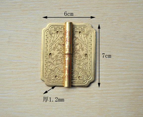 [bonus] antique copper / copper fittings of classical furniture accessories / carved bookcase / hinge hinge 7cm